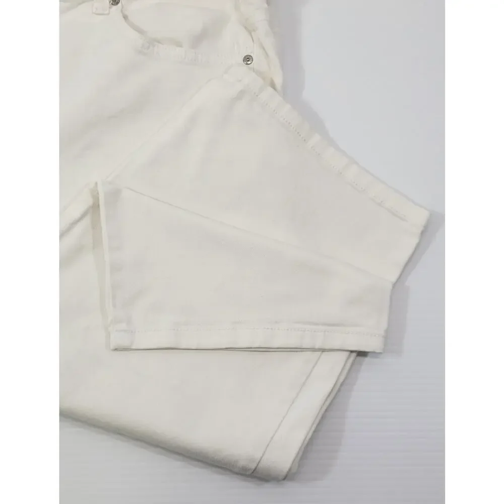 L9) Gloria Vanderbilt Amanda Capri White Studded Denim Pants 18 Missy